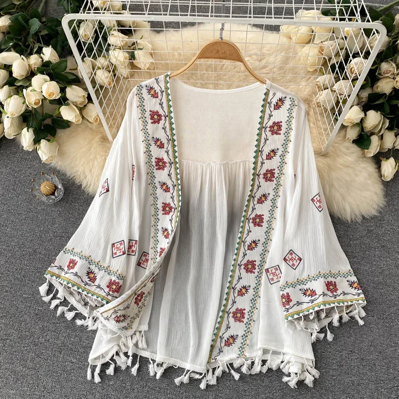 Summer Women's Shirt Bohemian  - Embroidery Cardigan review and price