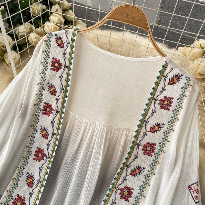 Summer Women's Shirt Bohemian  - Embroidery Cardigan review and price