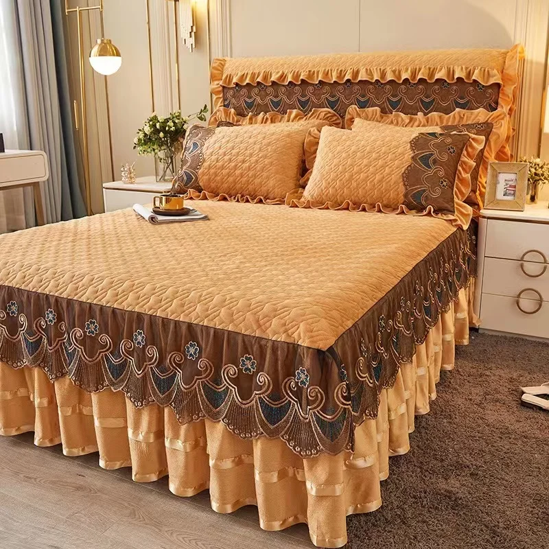 Luxury Thick Velvet Quilted Be - Embroidery Quilt Cover review and price