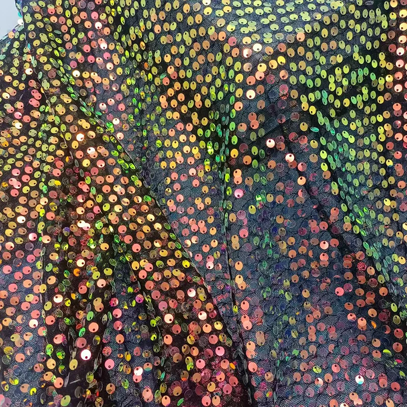 Rainbow Sequin Embroidery Fabr - Embroidery Gradient review and price