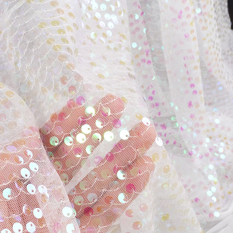 Rainbow Sequin Embroidery Fabr - Embroidery Gradient review and price