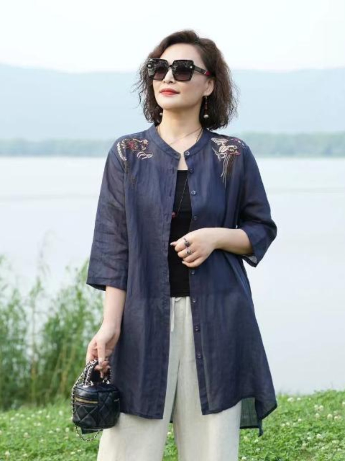 Retro Embroidered Cotton Linen - Embroidery Cardigan review and price
