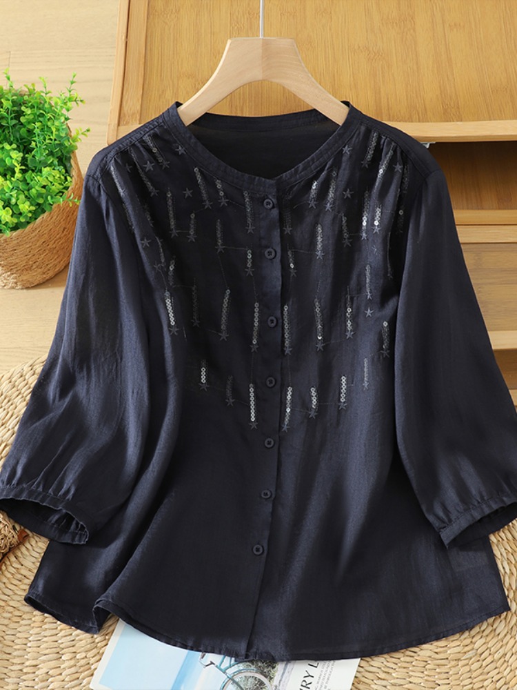 Retro Glitter Embroidery Linen - Embroidery Cardigan review and price