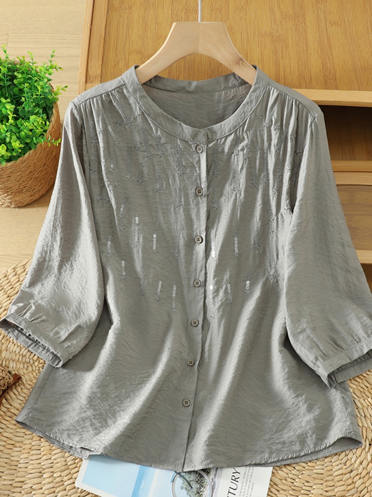 Retro Glitter Embroidery Linen - Embroidery Cardigan review and price