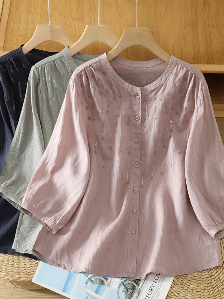 Retro Glitter Embroidery Linen - Embroidery Cardigan review and price