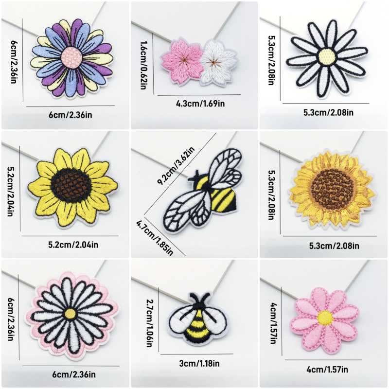12pcs Embroideried Iron On Pat - Embroidery Daisy Flower review and price