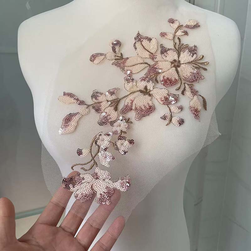 28*16CM 3d Flower Sequin Embro - Embroidery Gradient review and price