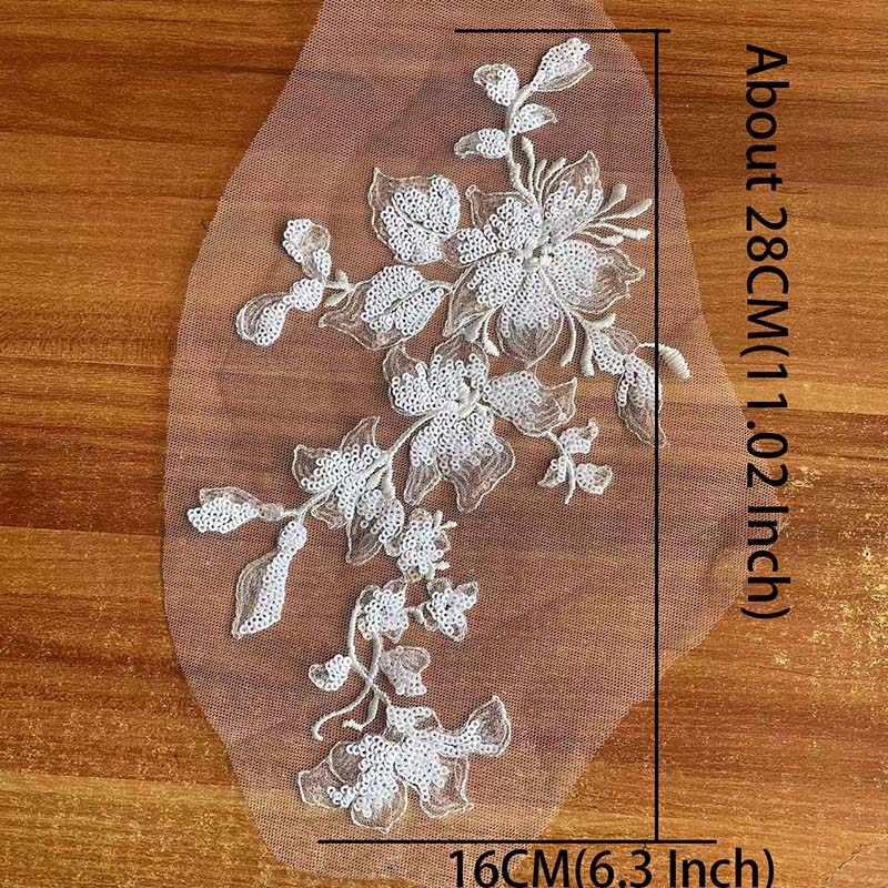 28*16CM 3d Flower Sequin Embro - Embroidery Gradient review and price