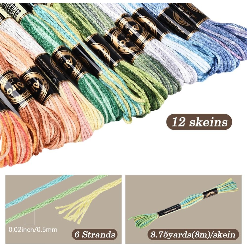 12 Skeins 105 Yards Cross Stit - Embroidery Gradient review and price