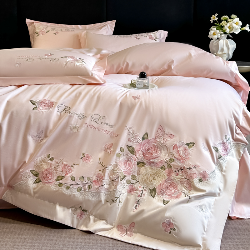 100% Cotton Bedding Set Luxury - Embroidery Quilt Cover review and price