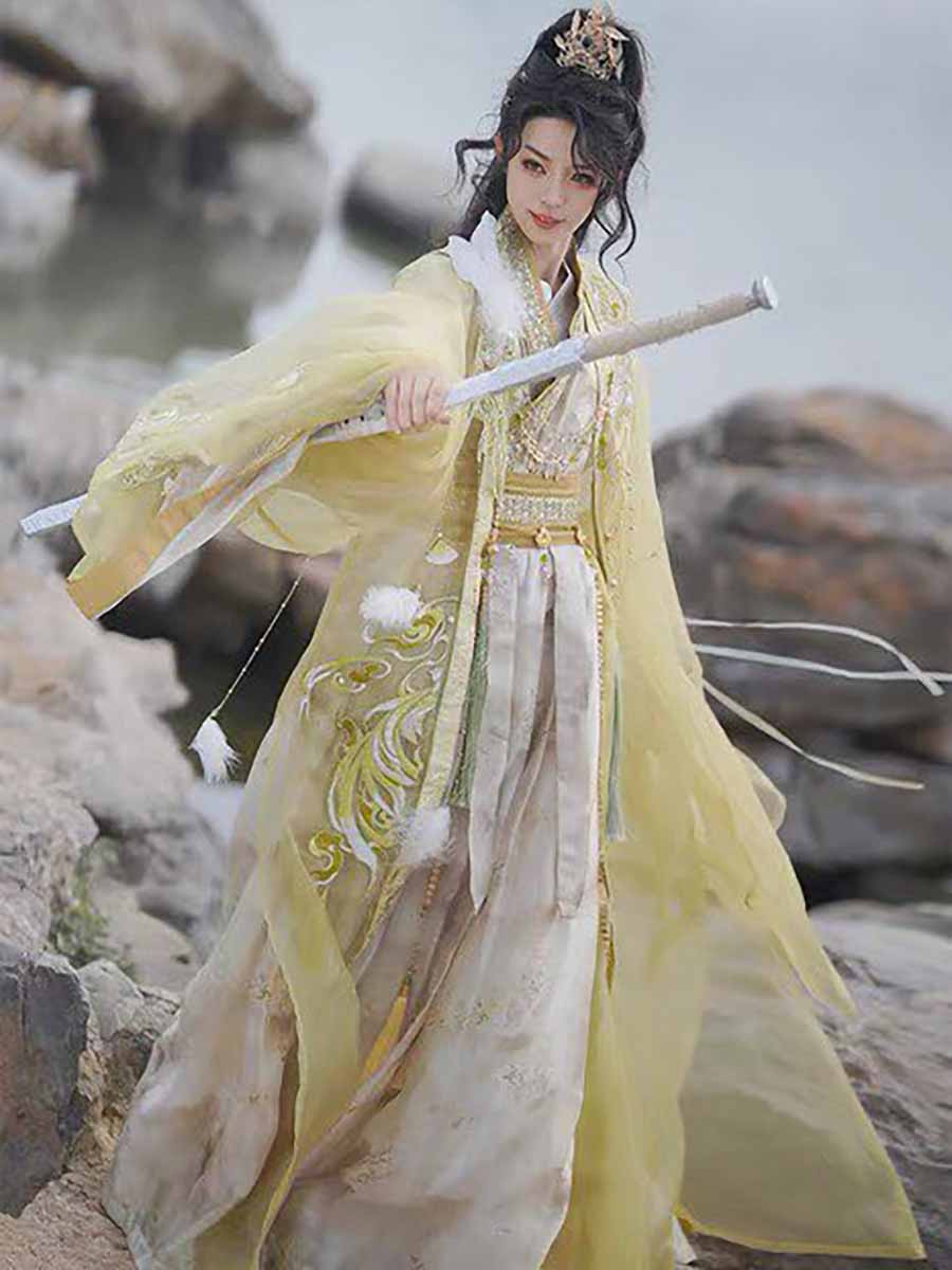 Wuxia Swordsman Hanfu Outfit M - Embroidery Gradient review and price