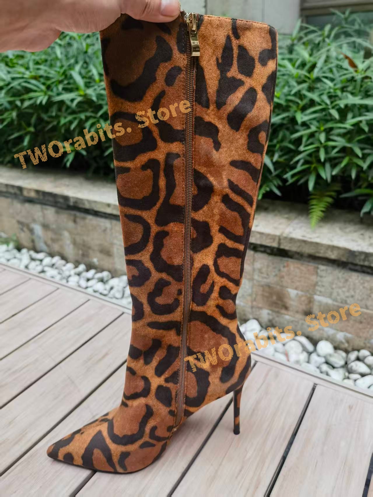 Leopard Print Knee Boot Point  - Embroidery Design Free review and price