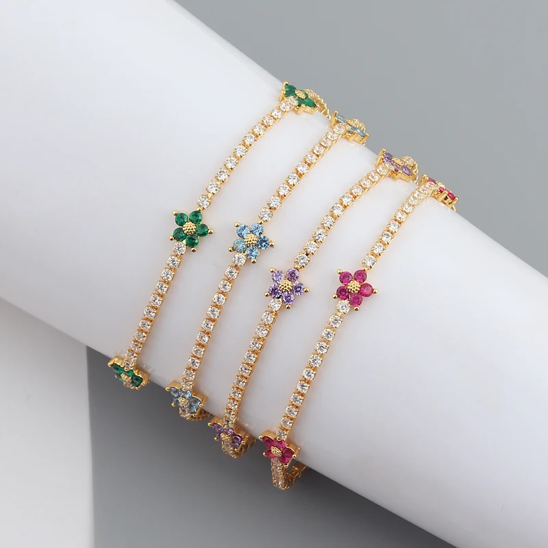 Luxury Rainbow CZ Flower Tenni - Embroidery Daisy Flower review and price