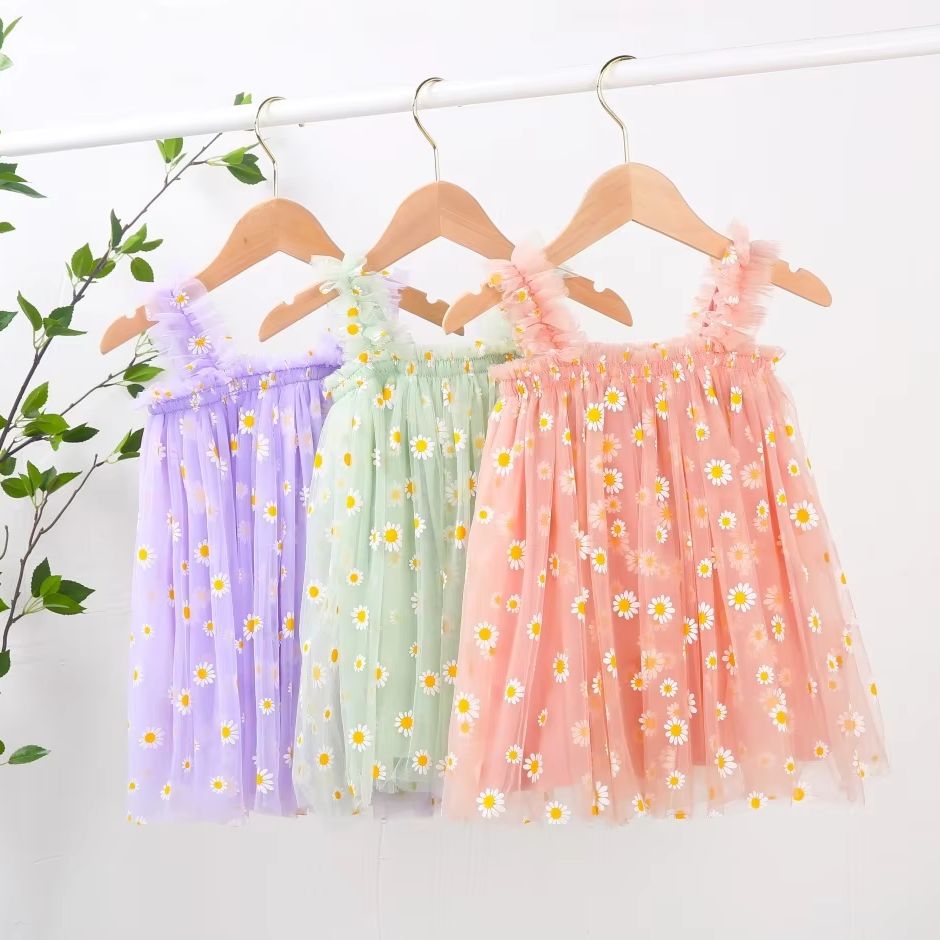 Toddler Tulle Dress For Baby G - Embroidery Daisy Flower review and price