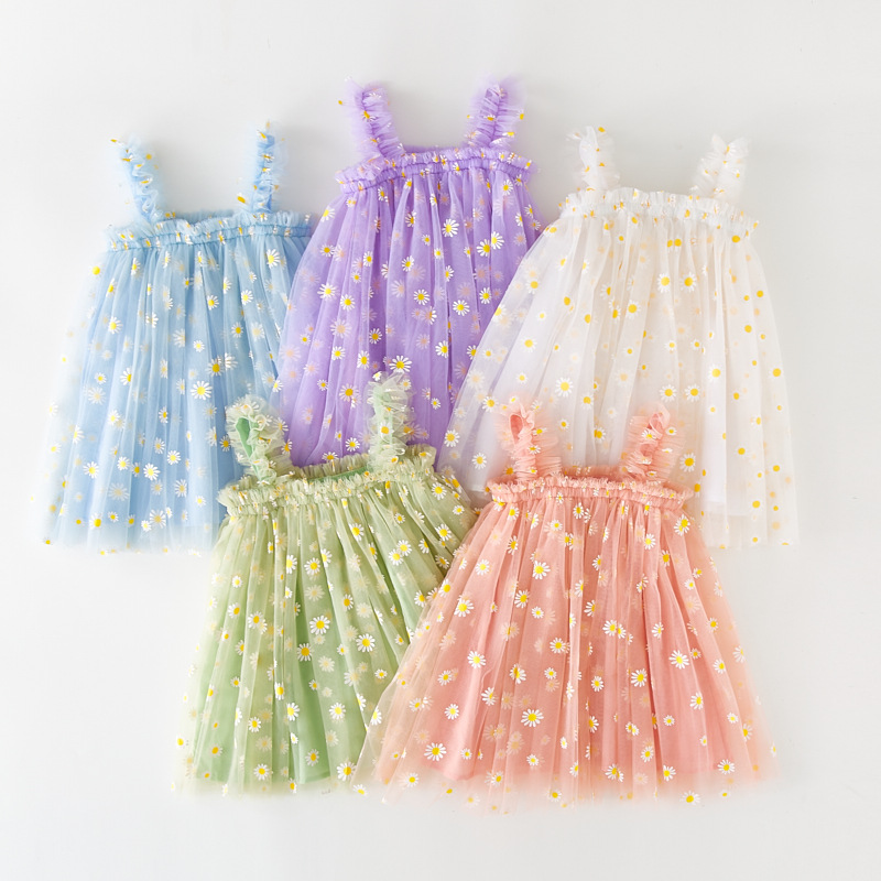 Toddler Tulle Dress For Baby G - Embroidery Daisy Flower review and price